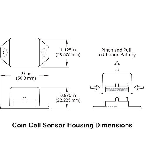 Coin Cell sensor housing dimensions