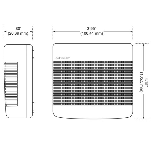 Measurements of PoE sensor housing