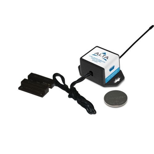 wireless open/closed sensor next to battery for scale