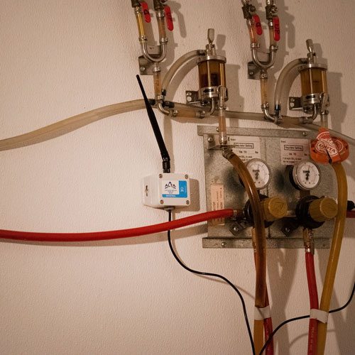 Industrial 50 PSIG pressure meter on glycol lines