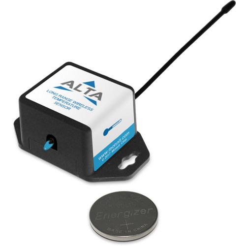 CC wireless temperature sensor next to battery